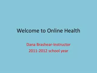 Welcome to Online Health