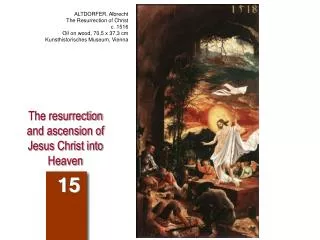 The resurrection and ascension of Jesus Christ into Heaven