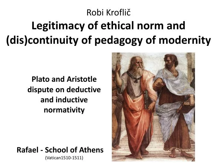 robi krofli legitimacy of ethical norm and dis continuity of pedagogy of modernity