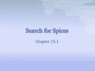 Search for Spices