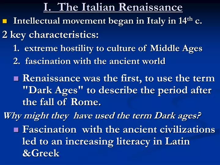 i the italian renaissance