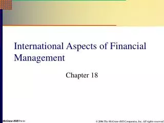 international aspects of financial management