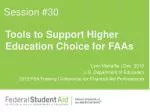 Tools to Support Higher Education Choice for FAAs - slide 1