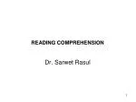 READING COMPREHENSION - slide 1