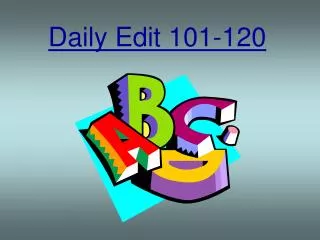 Daily Edit 101-120