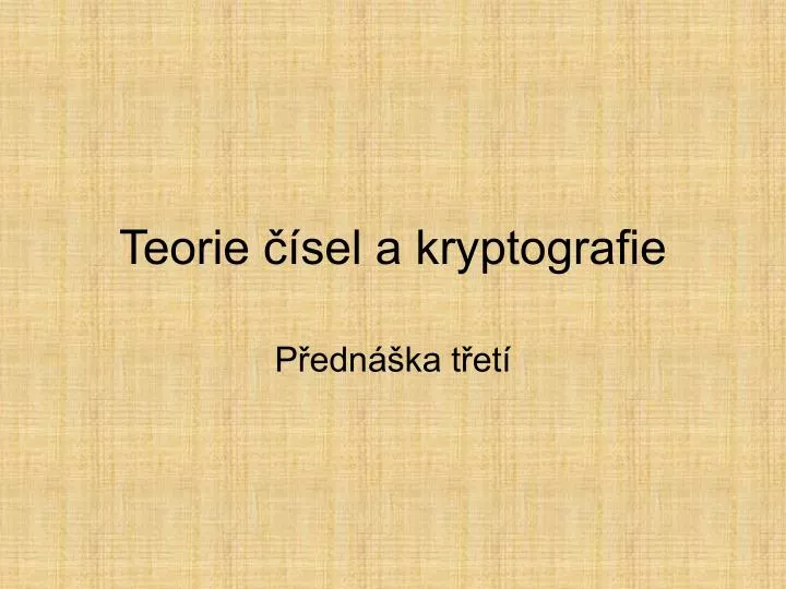 teorie sel a kryptografie