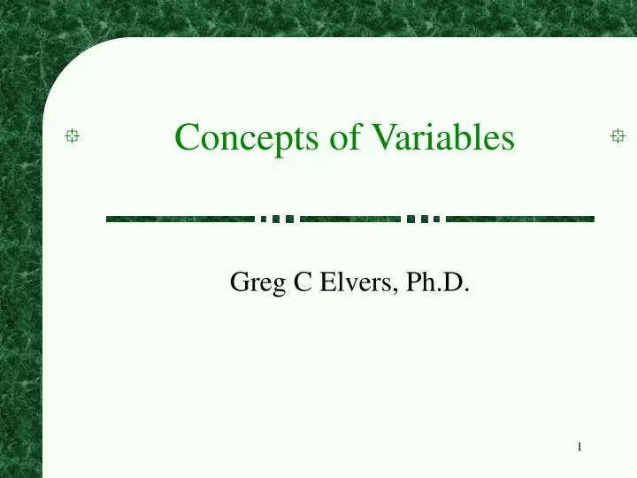 concepts of variables