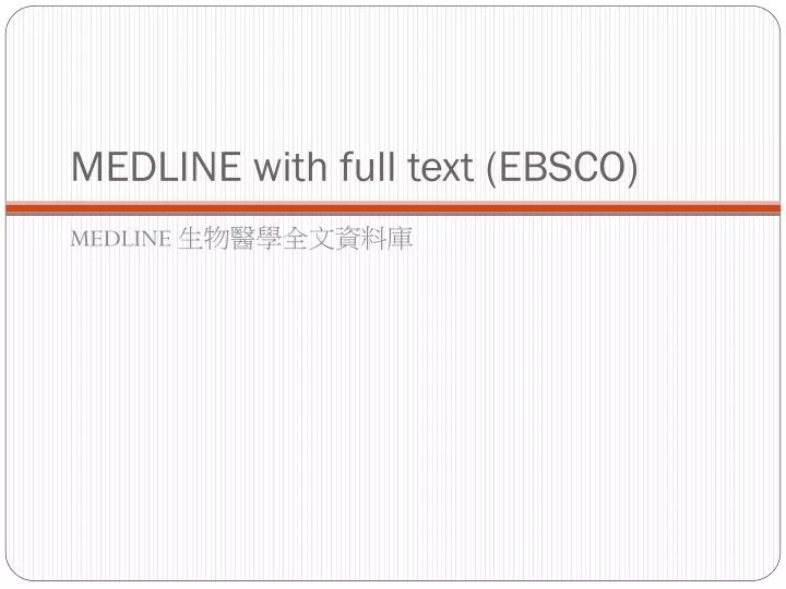 medline with full text ebsco