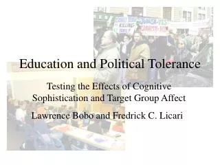 Testing the Effects of Cognitive Sophistication and Target Group Affect
