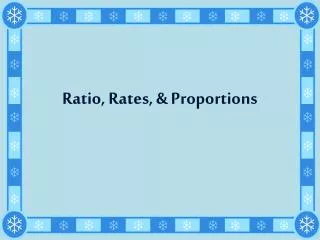 ratio rates proportions