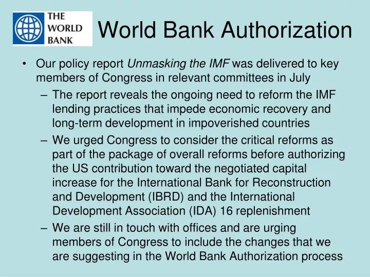 world bank authorization