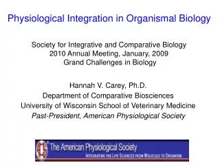 Physiological Integration in Organismal Biology