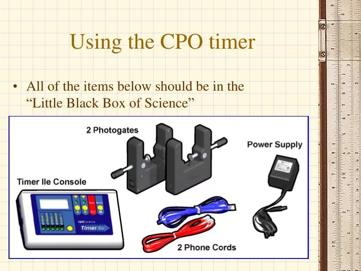 using the cpo timer