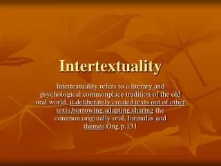 Intertextuality