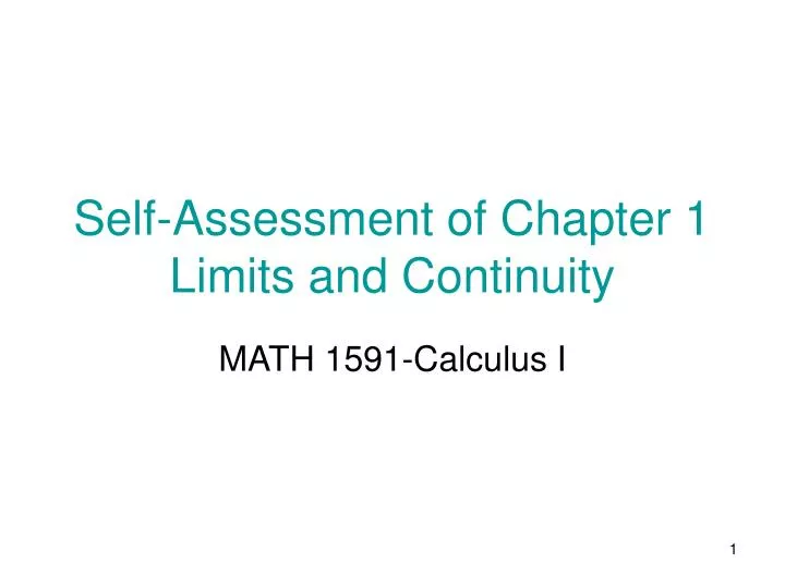 self assessment of chapter 1 limits and continuity