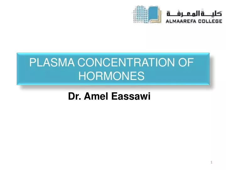 plasma concentration of hormones