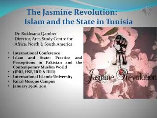 The Jasmine Revolution: Islam and the State in Tunisia
