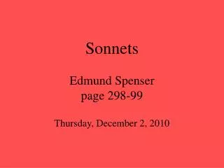 Sonnets Edmund Spenser page 298-99