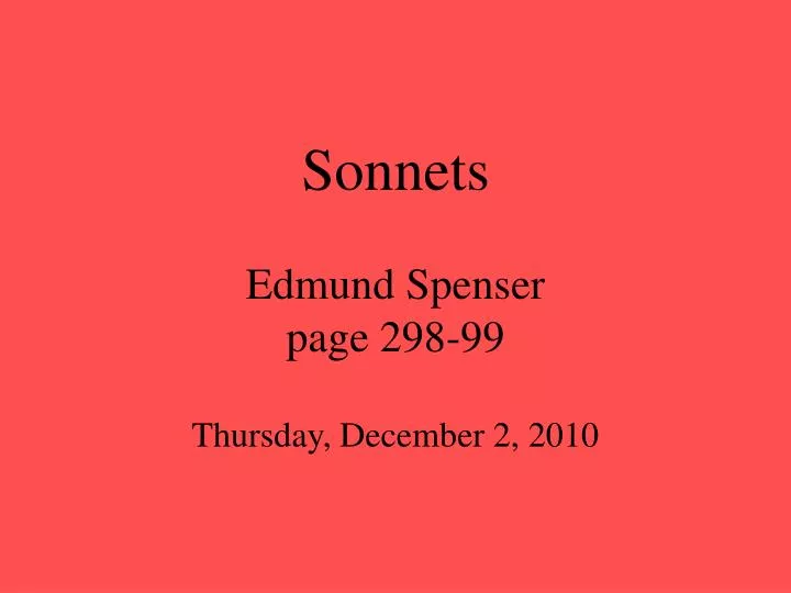 sonnets edmund spenser page 298 99