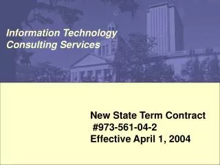 New State Term Contract #973-561-04-2 Effective April 1, 2004