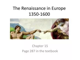The Renaissance in Europe 1350-1600