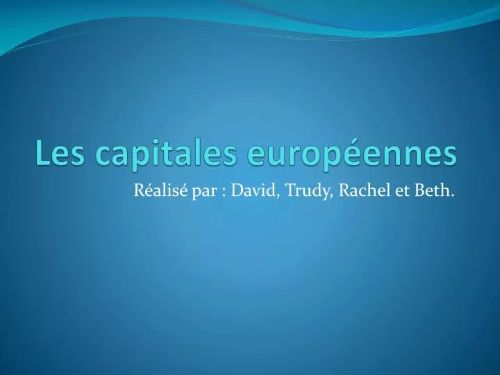 les capitales europ ennes