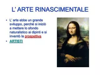 l arte rinascimentale