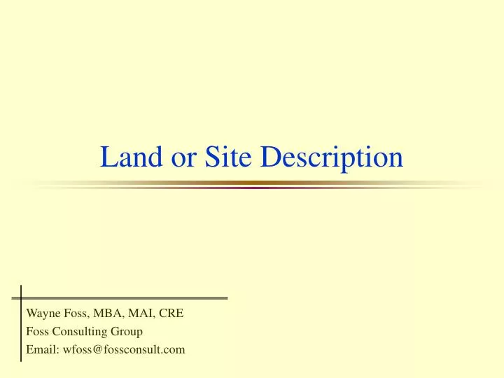 land or site description