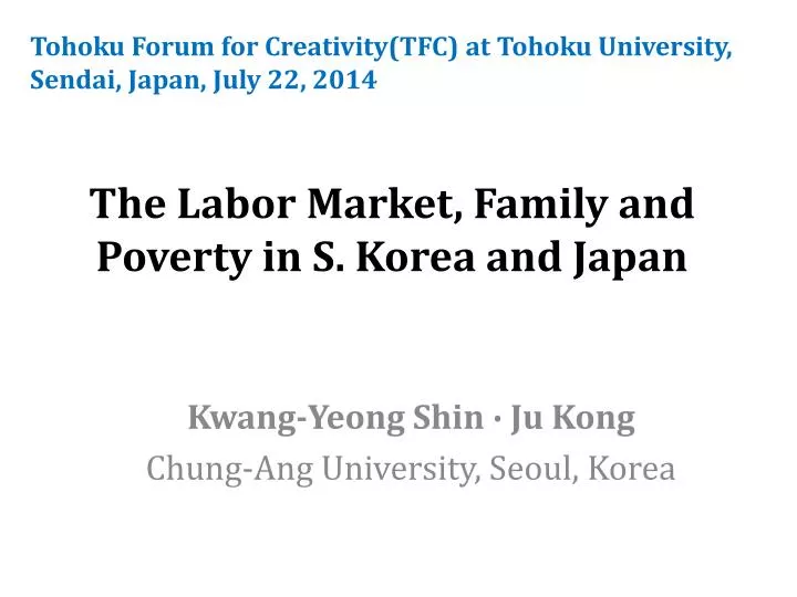 the labor market family and poverty in s korea and japan
