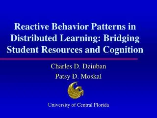Reactive Behavior Patterns in Distributed Learning: Bridging Student Resources and Cognition