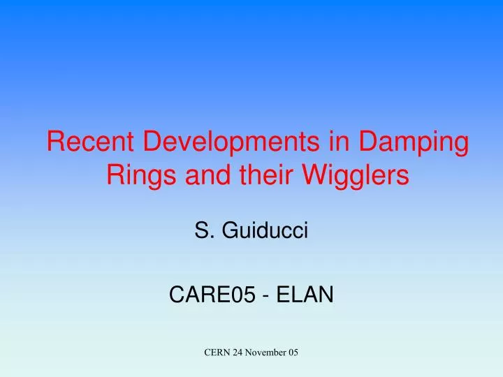recent developments in damping rings and their wigglers