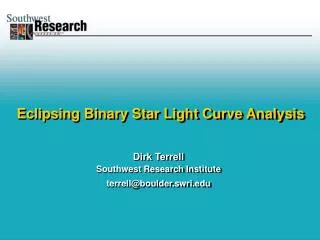 Eclipsing Binary Star Light Curve Analysis