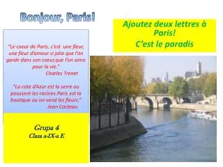 bonjour paris