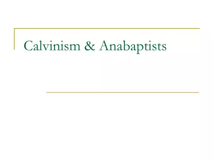 calvinism anabaptists