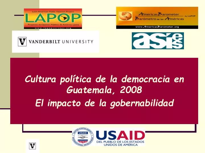 cultura pol tica de la democracia en guatemala 2008 el impacto de la gobernabilidad