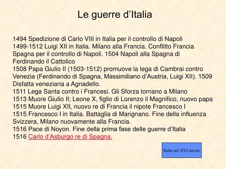 le guerre d italia