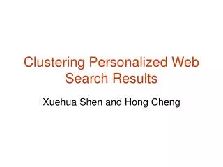 Clustering Personalized Web Search Results