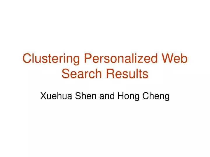 clustering personalized web search results