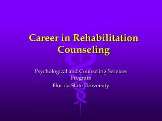 Career in Rehabilitation Counseling