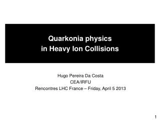 Quarkonia physics in Heavy Ion Collisions