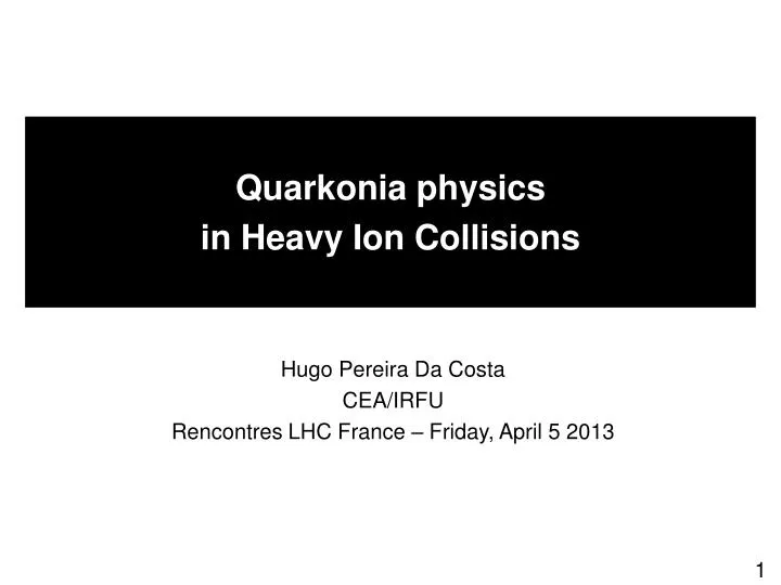 quarkonia physics in heavy ion collisions