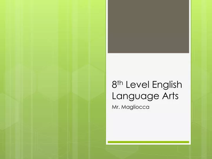 8 th level english language arts