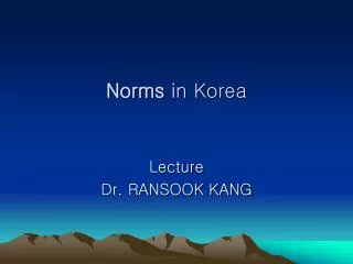 Norms in Korea