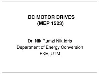 DC MOTOR DRIVES (MEP 1523)