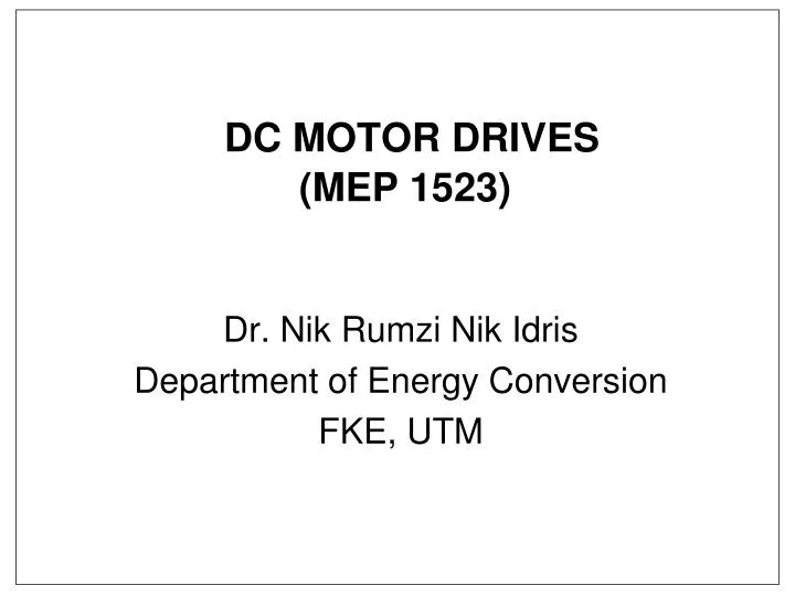 dc motor drives mep 1523