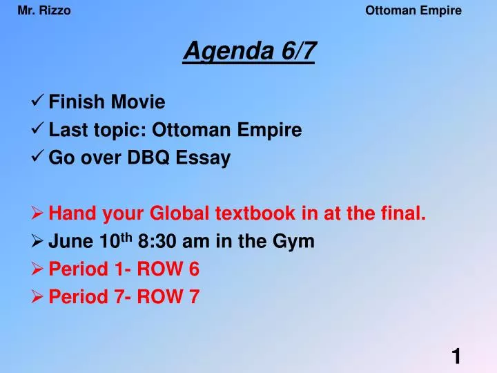 agenda 6 7