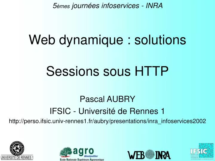 web dynamique solutions sessions sous http