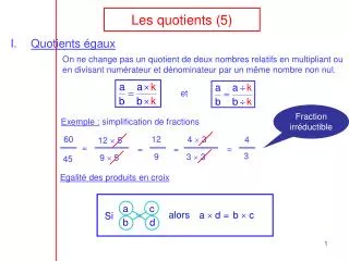 les quotients 5