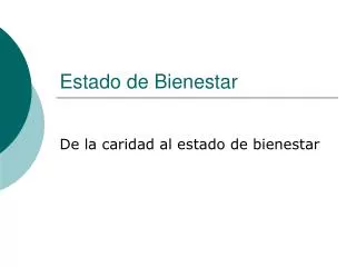 estado de bienestar