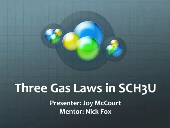 three gas laws in sch3u